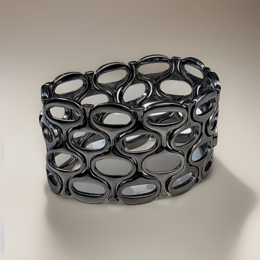 Free People Oxidized Stretch Metal Geometric Bracelet